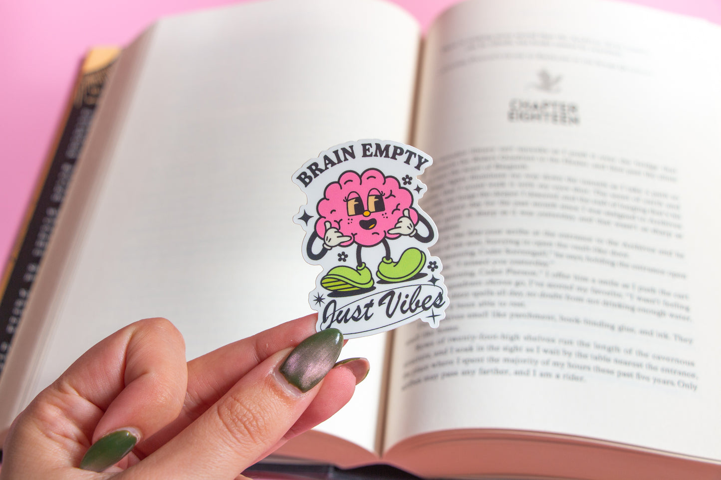 Brain Empty Just Vibes Sticker