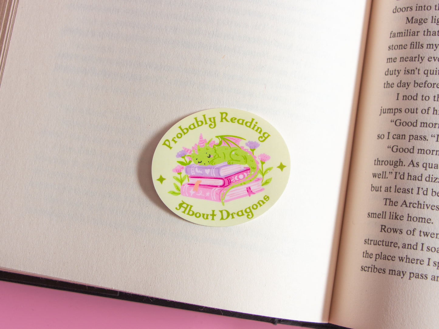 Probably Reading About Dragons Sticker