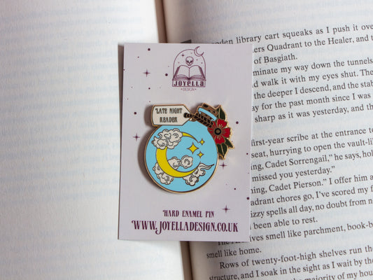 Late Night Reader Reader Metal Pin