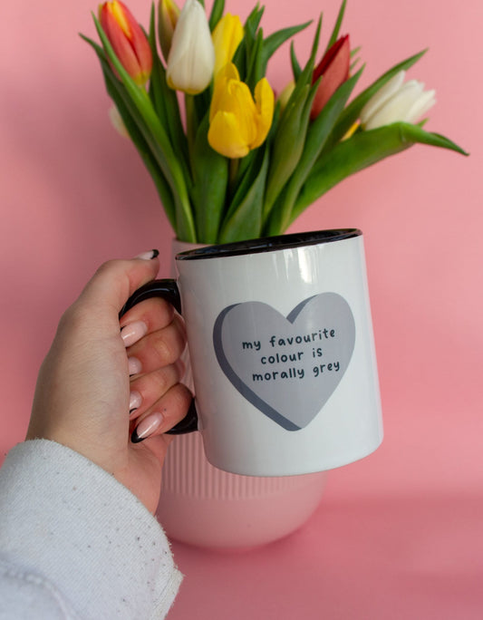 My Favourite Colour is Morally Grey Book Mug, Bookish Mug, Book Lover Gift, Funny Reading Mug, Gift For Reader