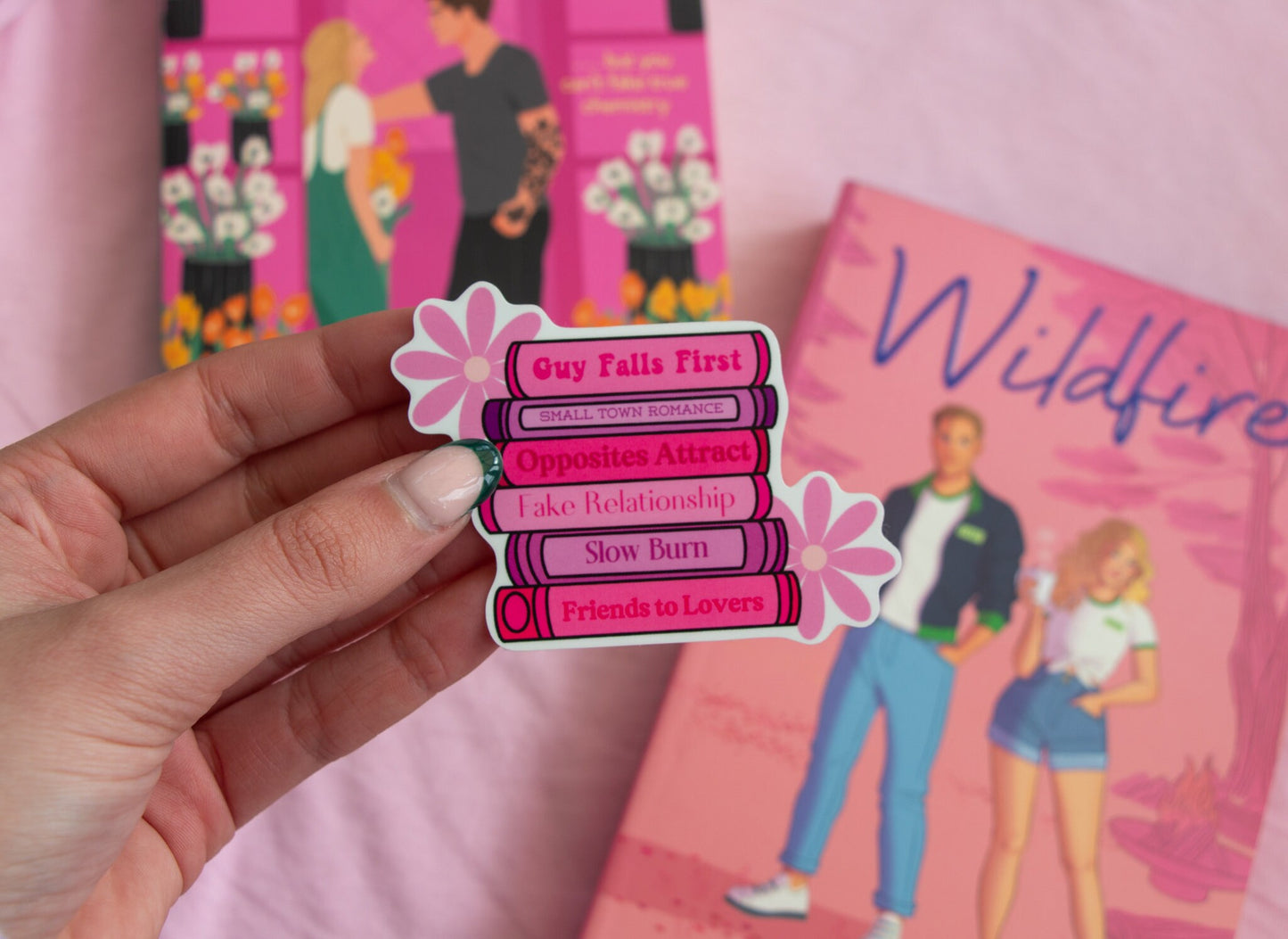 Romance Book Stack, Book Sticker, Waterproof Sticker, Vinyl Sticker, Kindle Sticker, Book Lover Gift, Book Tropes