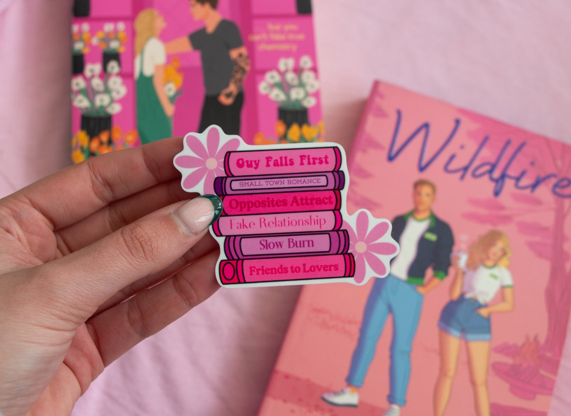 Romance Book Stack, Book Sticker, Waterproof Sticker, Vinyl Sticker, Kindle Sticker, Book Lover Gift, Book Tropes