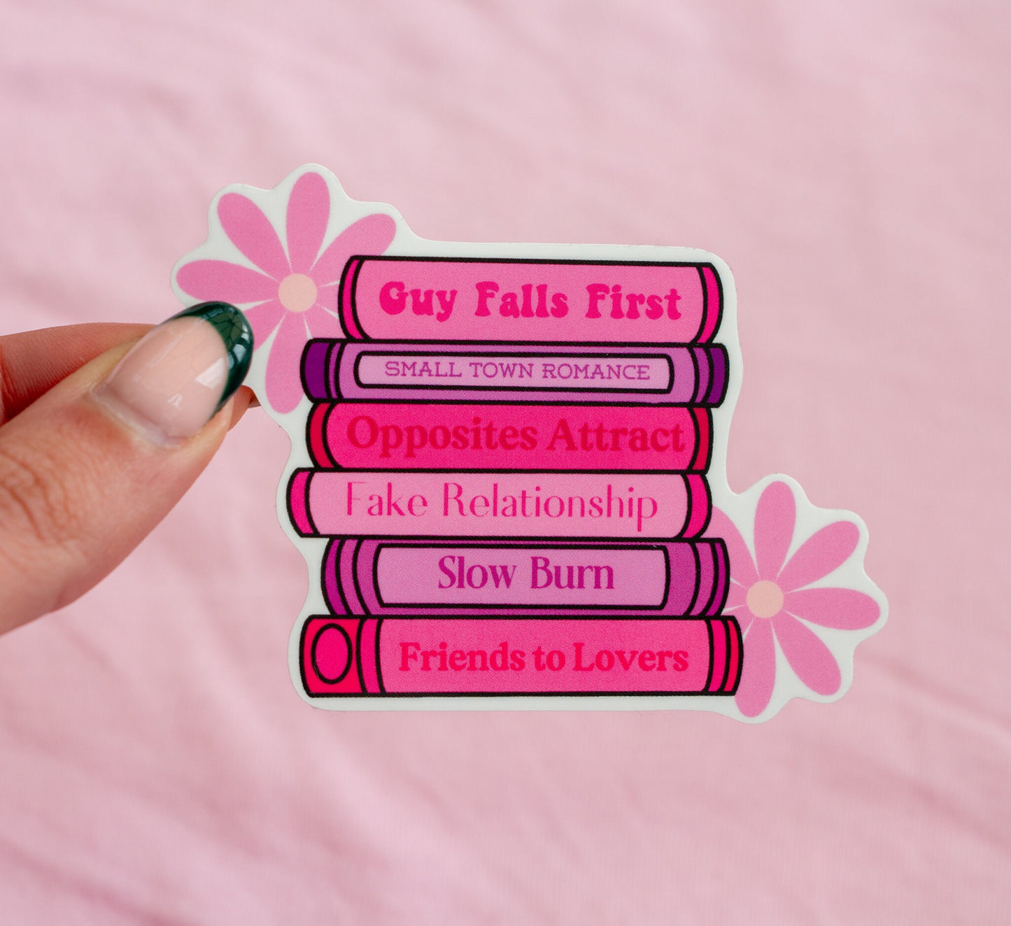 Romance Book Stack, Book Sticker, Waterproof Sticker, Vinyl Sticker, Kindle Sticker, Book Lover Gift, Book Tropes