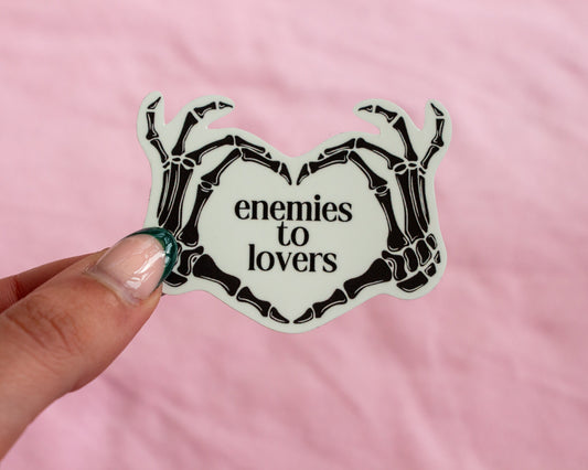 Enemies to Lovers Sticker, Book Sticker, Waterproof Sticker, Vinyl Sticker, Kindle Sticker, Book Lover Gift, Skeleton Sticker