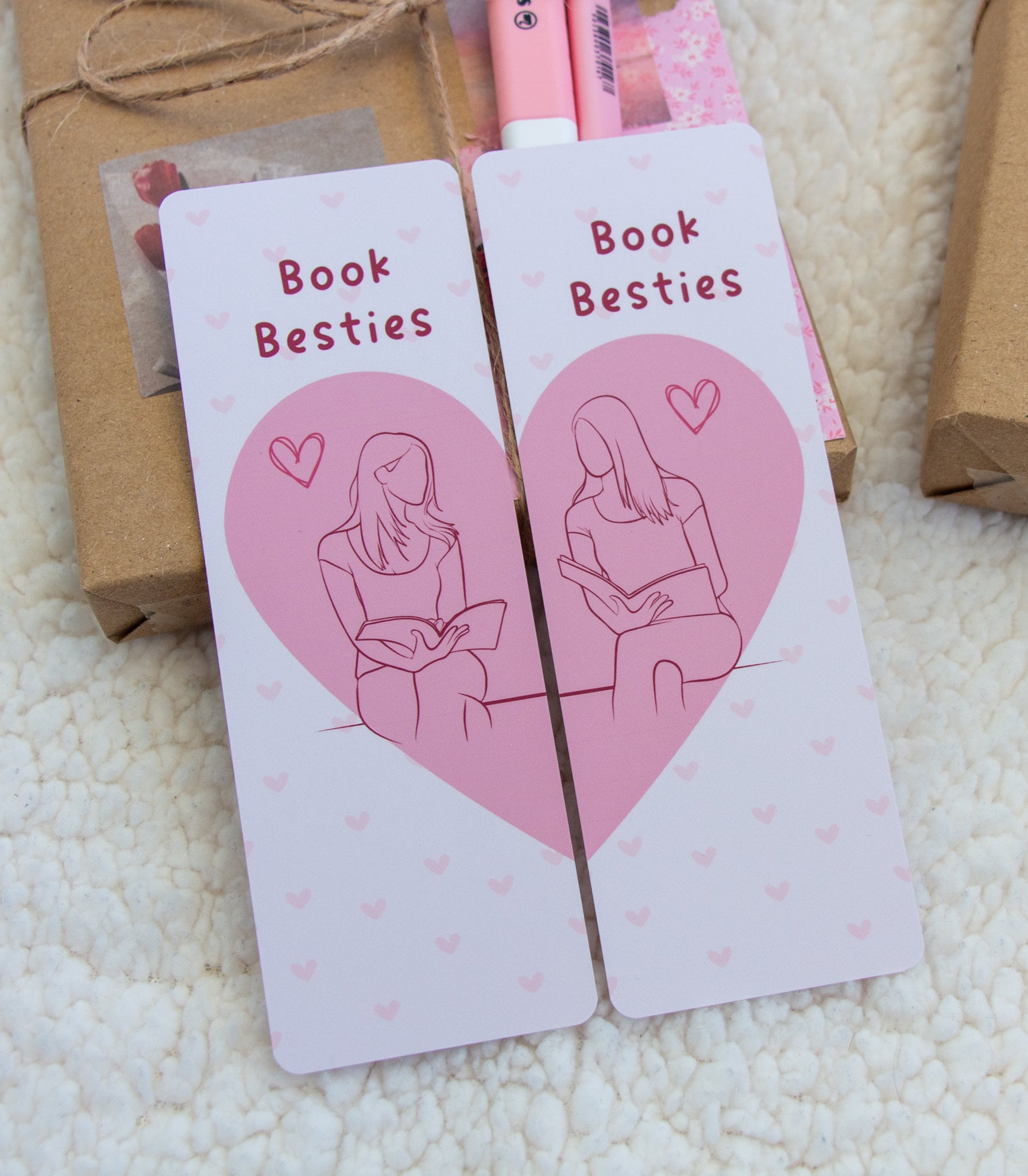 Girly Book Besties Bookmark Set, Book Lover Gift, Book Friends, Bookish Gifts, Gifts for Best Friends
